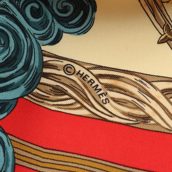HERMES Red Silk Scarf - Picture 2 of 5